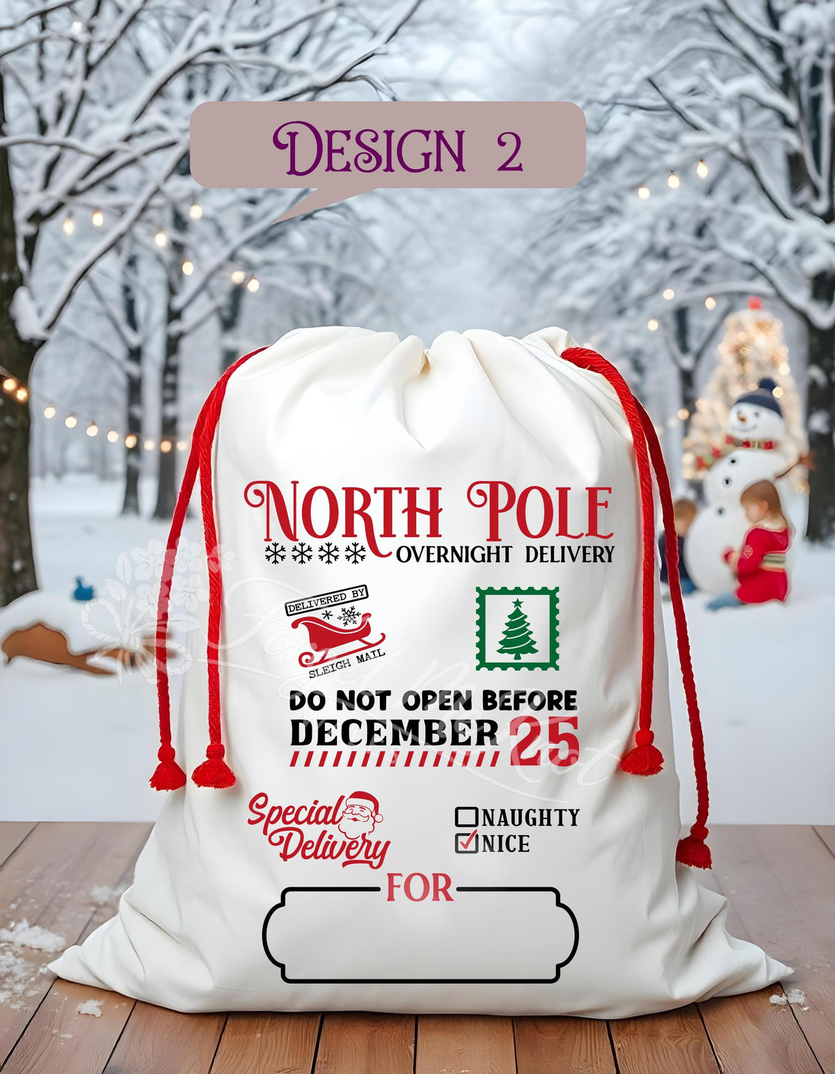 Personalised Christmas Present Sack | Santa North Pole Sack | Christmas Gift Bag | Personalised Christmas Sack