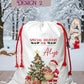 Personalised Christmas Santa Sack | Santa & Christmas Tree Design | Luxury Christmas Eve Gift Sack | Personalised Kids Xmas Sack