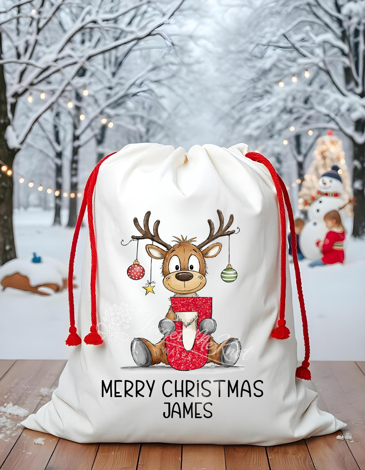 Christmas Present Sack, Large Christmas Present Sack, Personalised Reindeer Sack, Reindeer Present Sack