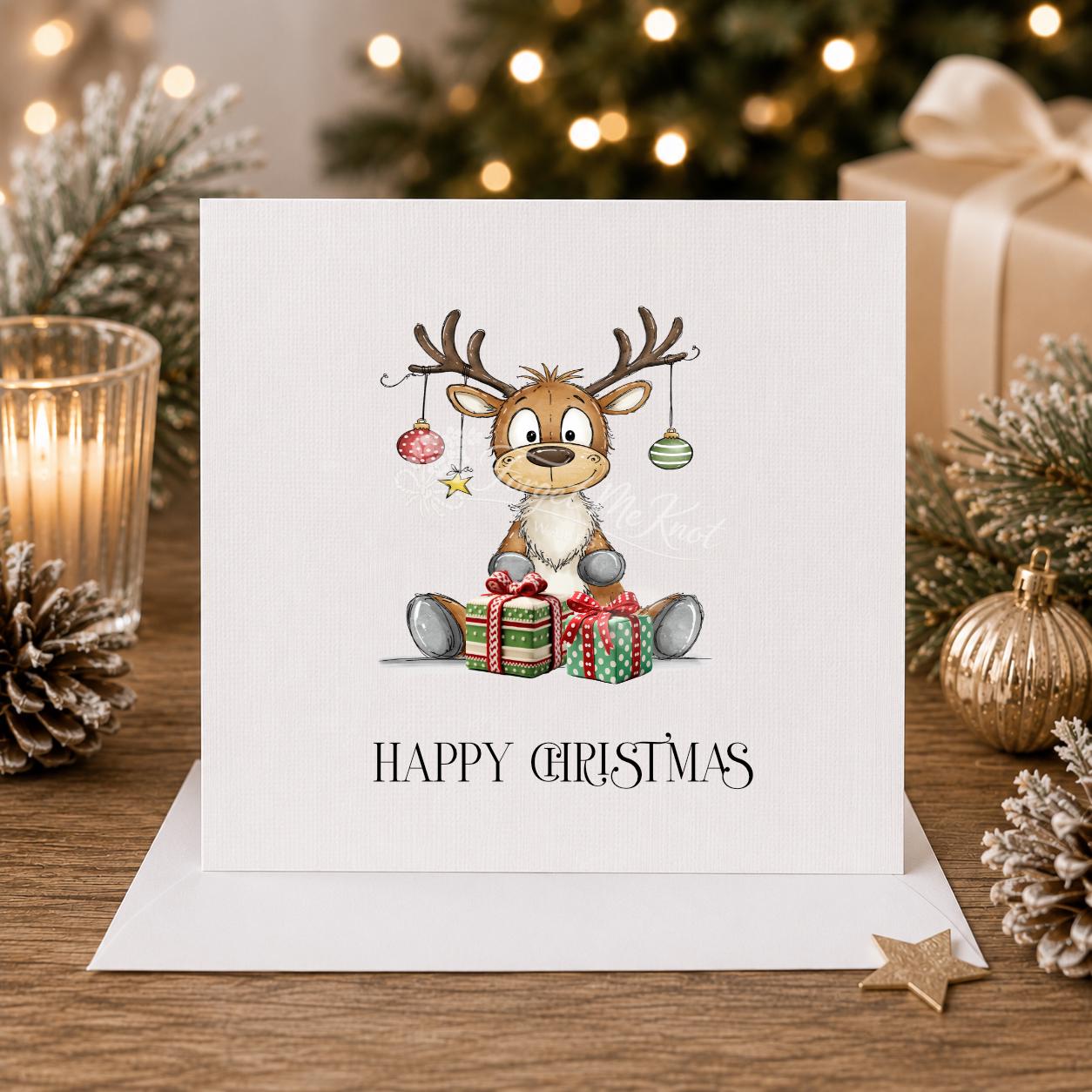 Welsh Reindeer Christmas Card | Nadolig Llawen Xmas Card | Cute Festive Reindeer Card | Welsh Christmas Greeting Card