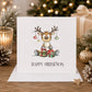 Reindeer Christmas Card | Cute Xmas Card with Presents | Festive Christmas Greeting Card