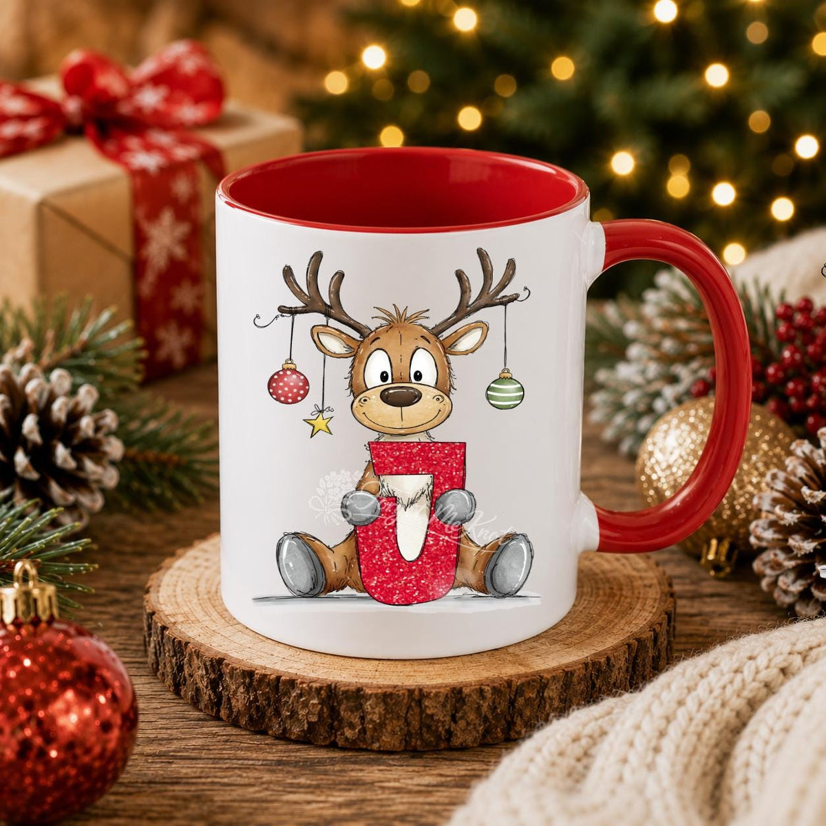 Personalised Christmas Mug | Christmas Reindeer Mug | Festive Xmas Gift | Christmas Coffee Cup