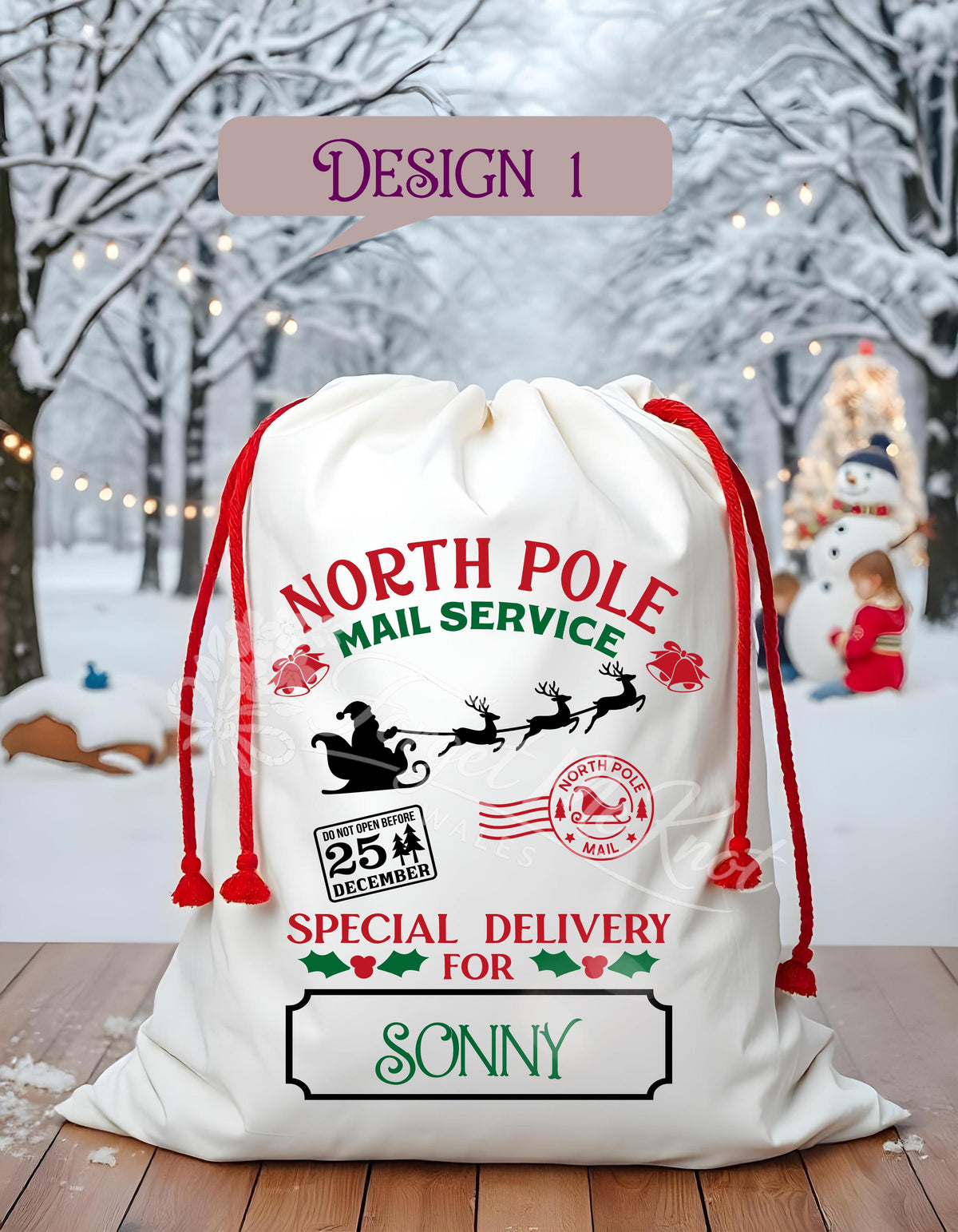 Personalised Christmas Present Sack | Santa North Pole Sack | Christmas Gift Bag | Personalised Christmas Sack