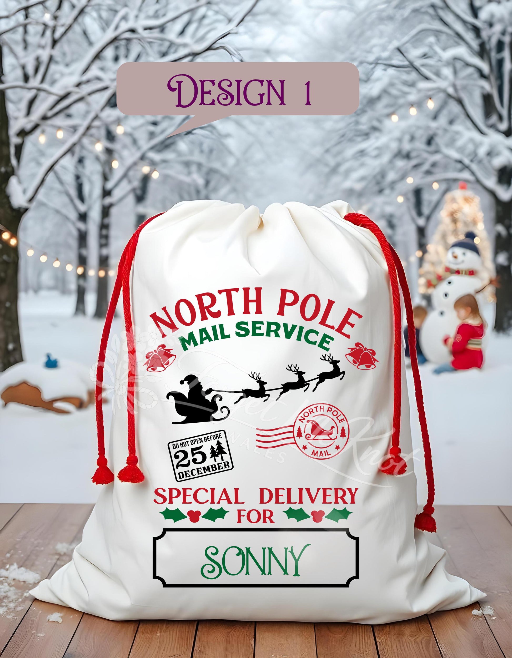 Personalised Christmas Present Sack | Santa North Pole Sack | Christmas Gift Bag | Personalised Christmas Sack