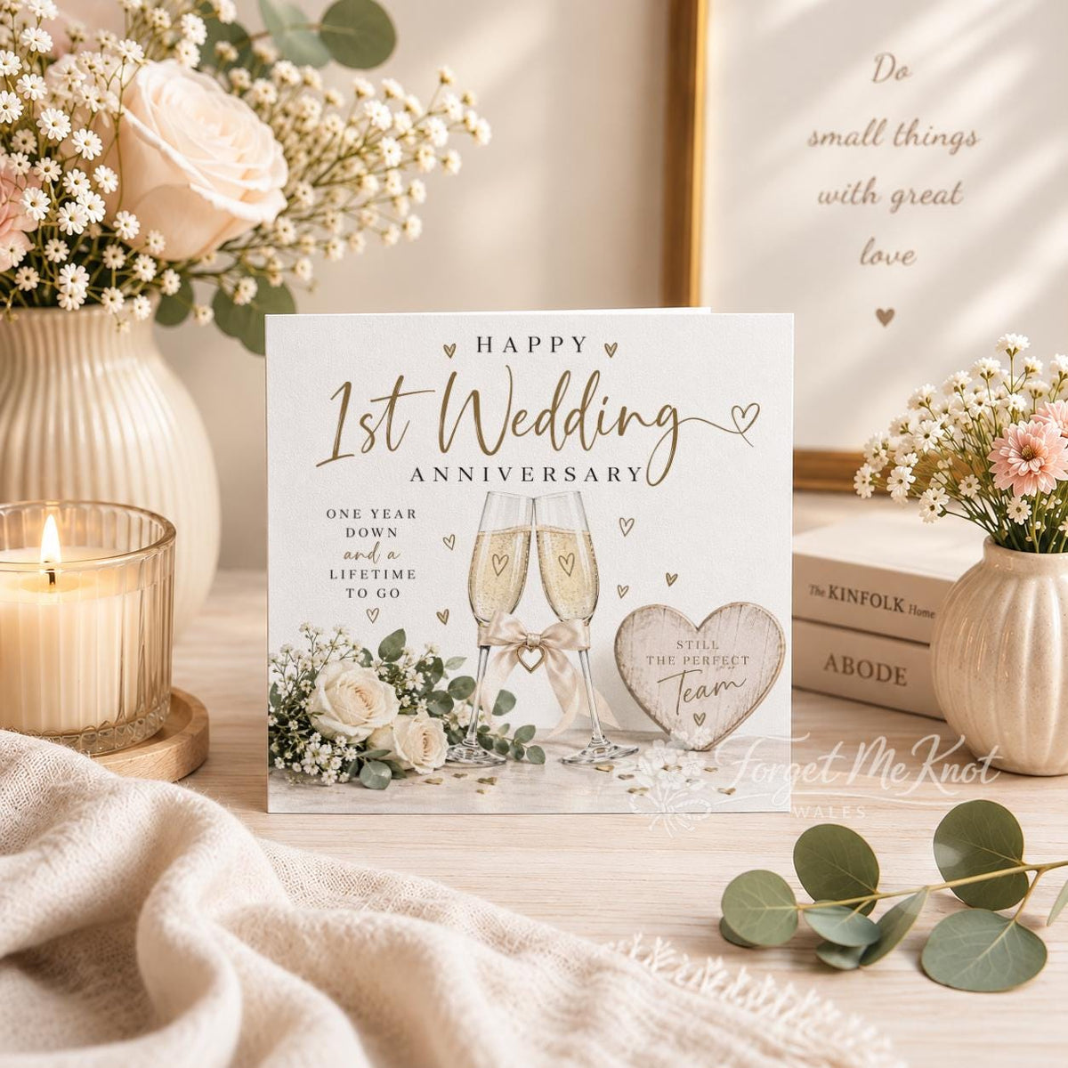 1st Wedding Anniversary Card | First Anniversary Card for Husband Wife | 1 Year Wedding Anniversary