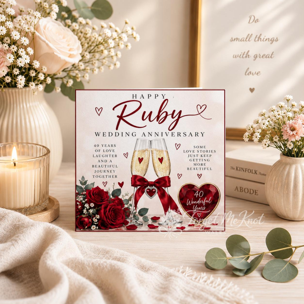 Wedding Anniversary Card | Silver 25th, Ruby 40th or Gold 50th Anniversary | Husband Wife Anniversary Card