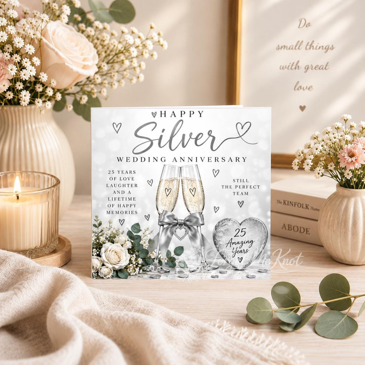 Wedding Anniversary Card | Silver 25th, Ruby 40th or Gold 50th Anniversary | Husband Wife Anniversary Card