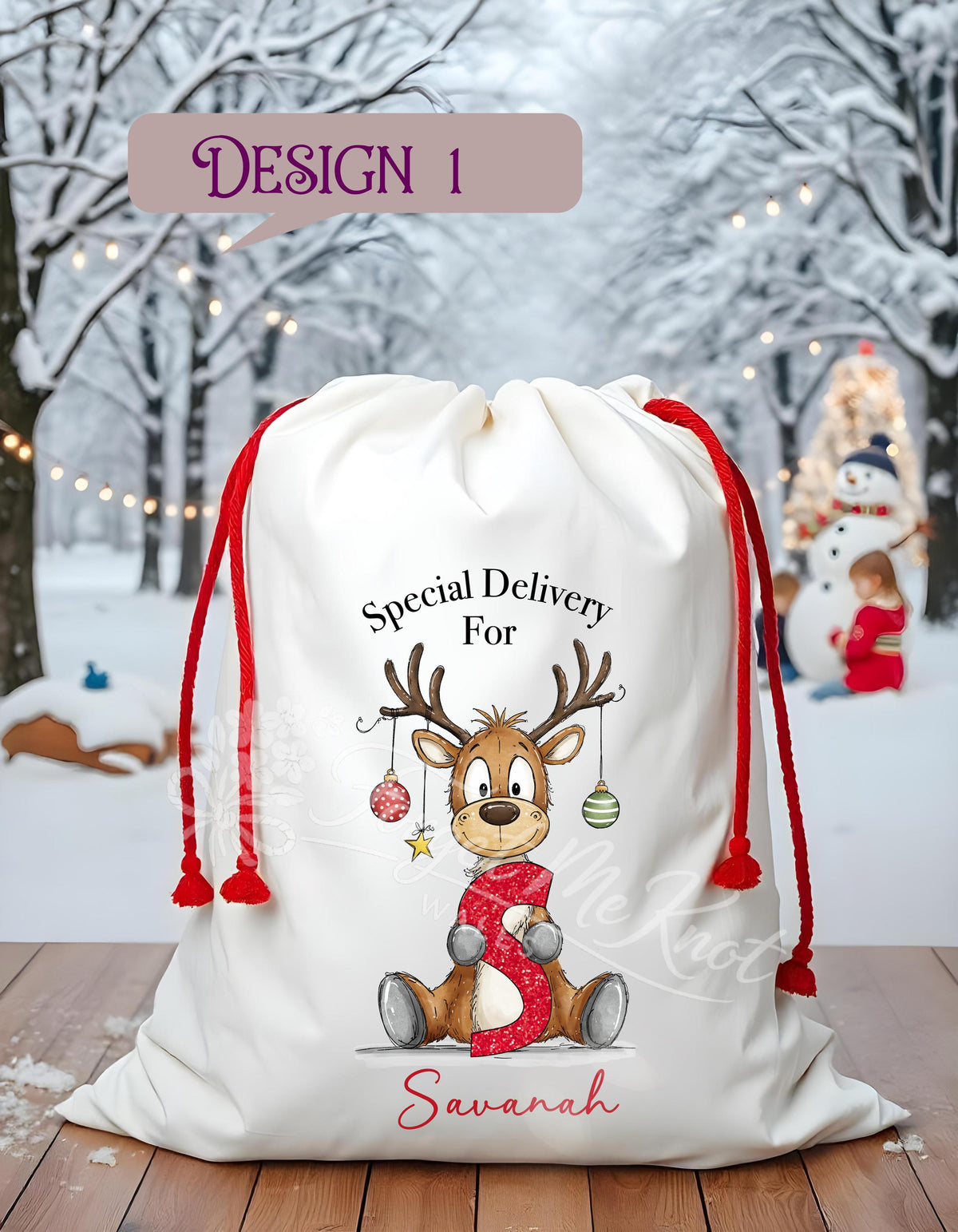 Christmas Present Sack, Large Christmas Present Sack, Personalised Reindeer Sack, Reindeer Present Sack, First Christmas Present Sack