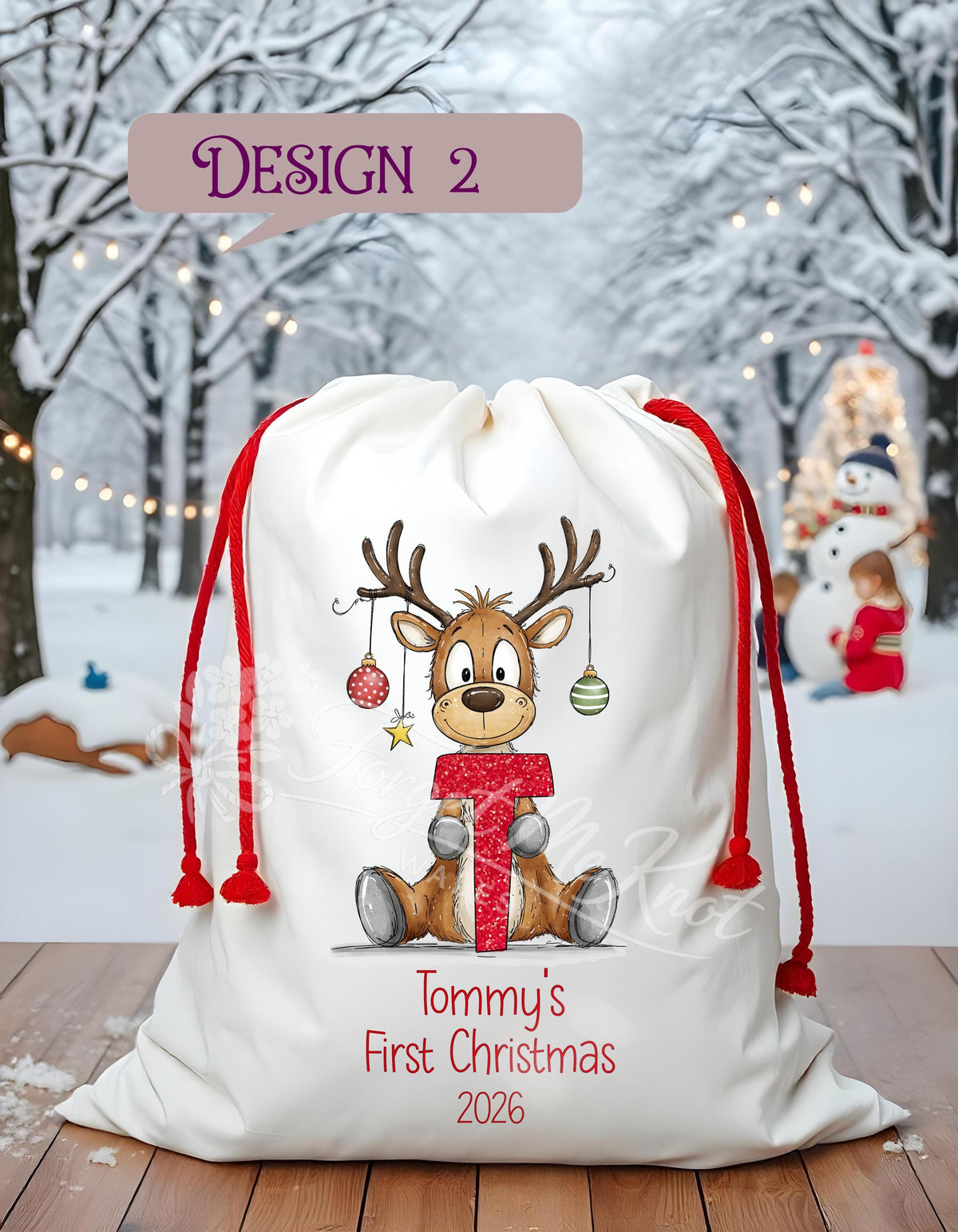 Christmas Present Sack, Large Christmas Present Sack, Personalised Reindeer Sack, Reindeer Present Sack, First Christmas Present Sack