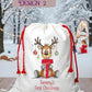 Christmas Present Sack, Large Christmas Present Sack, Personalised Reindeer Sack, Reindeer Present Sack, First Christmas Present Sack