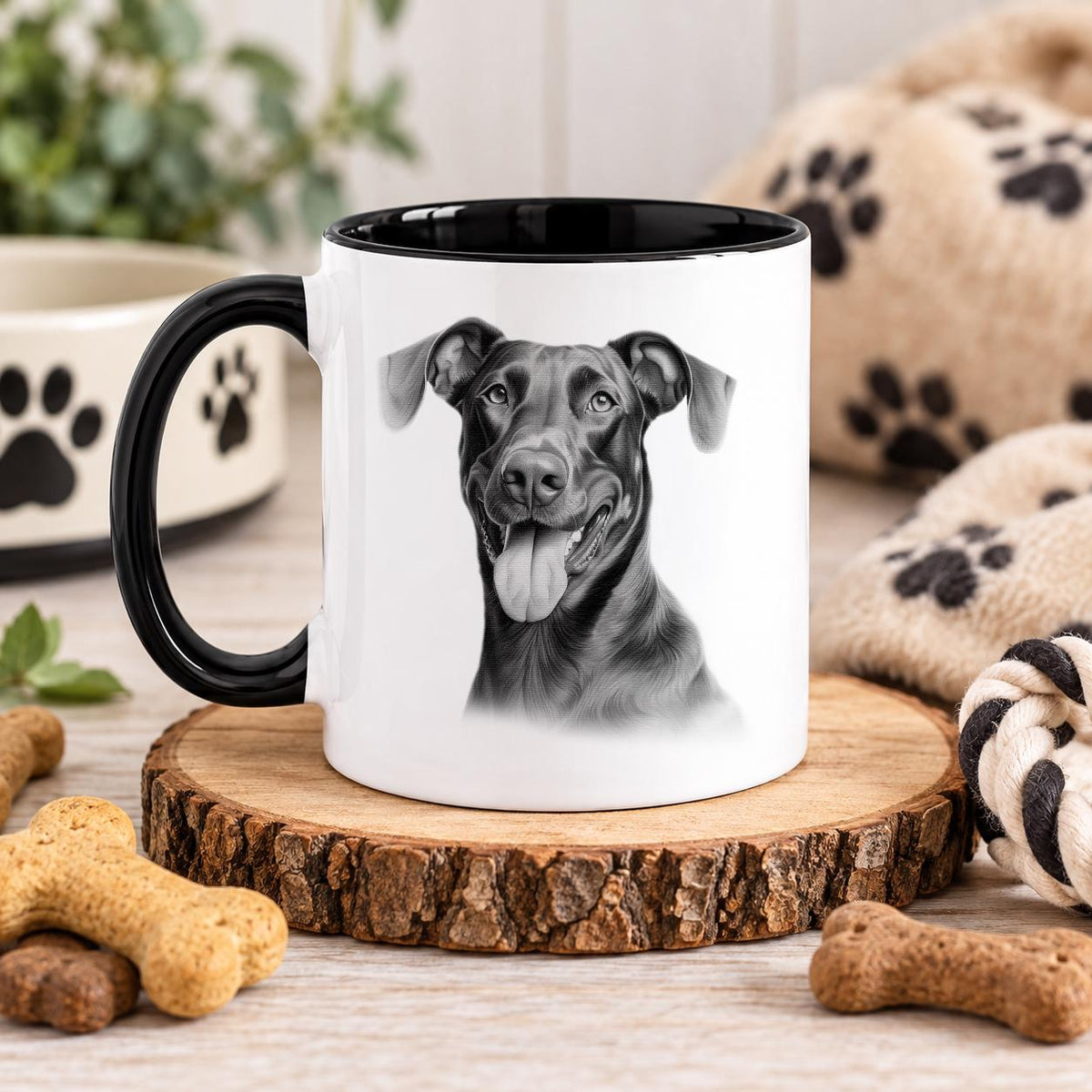 Doberman Mug, Personalised Dog Breed Mug, Custom Dog Lover Gift, 86 Dog Designs, Dog Mum Gift, Dog Dad, Matching Mug and Coaster