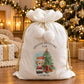 Personalised Christmas Sack, Velvet Santa Sack, Christmas Gift Sack for Children, Grandchildren and Great-Grandchildren Gift Bag