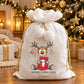 Personalised Christmas Reindeer Present Sack, Xmas Gift Sack for Children, Grandchildren & Great-Grandchildren Gift Bag, Large Xmas Sack