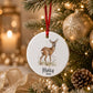 Deer Christmas Ornament, Personalised Countryside Wildlife Tree Bauble, Flat Xmas Tree Decoration