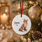 Mouse Christmas Ornament, Personalised Countryside Wildlife Tree Bauble, Flat Xmas Tree Decoration
