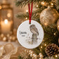 Stag Christmas Ornament, Personalised Countryside Wildlife Tree Bauble, Flat Xmas Tree Decoration