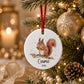 Stag Christmas Ornament, Personalised Countryside Wildlife Tree Bauble, Flat Xmas Tree Decoration