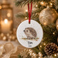 Bat Christmas Ornament, Personalised Countryside Wildlife Tree Bauble, Flat Xmas Tree Decoration