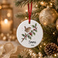 Bat Christmas Ornament, Personalised Countryside Wildlife Tree Bauble, Flat Xmas Tree Decoration