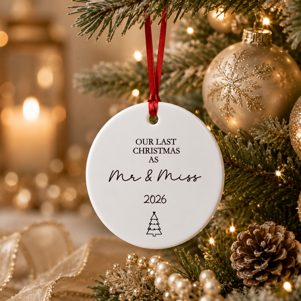 Last Christmas As Mr And Miss Bauble 2025, Last Xmas As A Miss Christmas Tree Decoration,