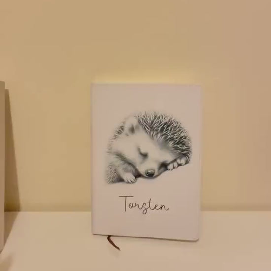 Hedgehog Notebook, Personalised Notebook,  Personalised Gift For Her Or Him, Journal, Pet Notebook,Animal Gift, Xmas Gift