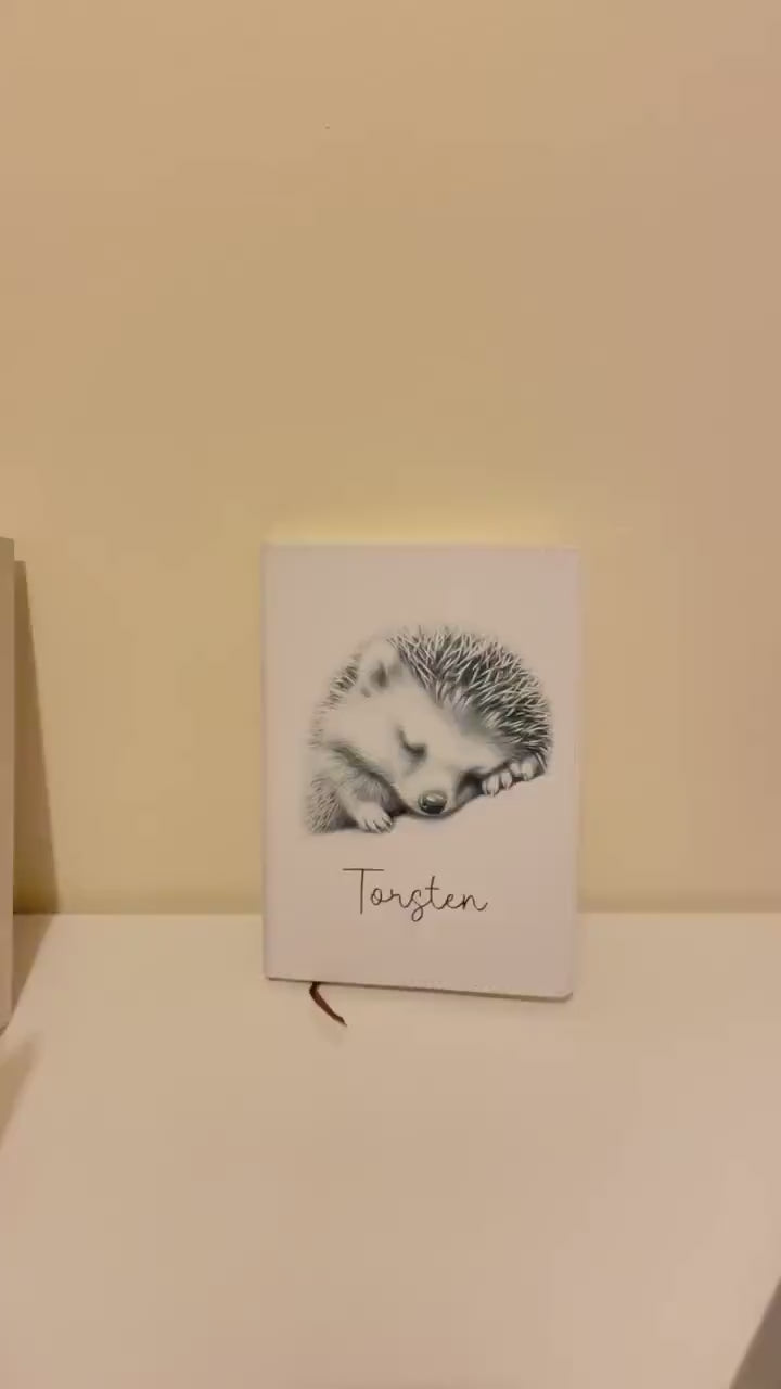 Hedgehog Notebook, Personalised Notebook,  Personalised Gift For Her Or Him, Journal, Pet Notebook,Animal Gift, Xmas Gift