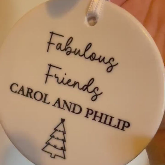 Friends Christmas Bauble, Personalised Christmas Tree Decoration, Christmas Gift For Friends