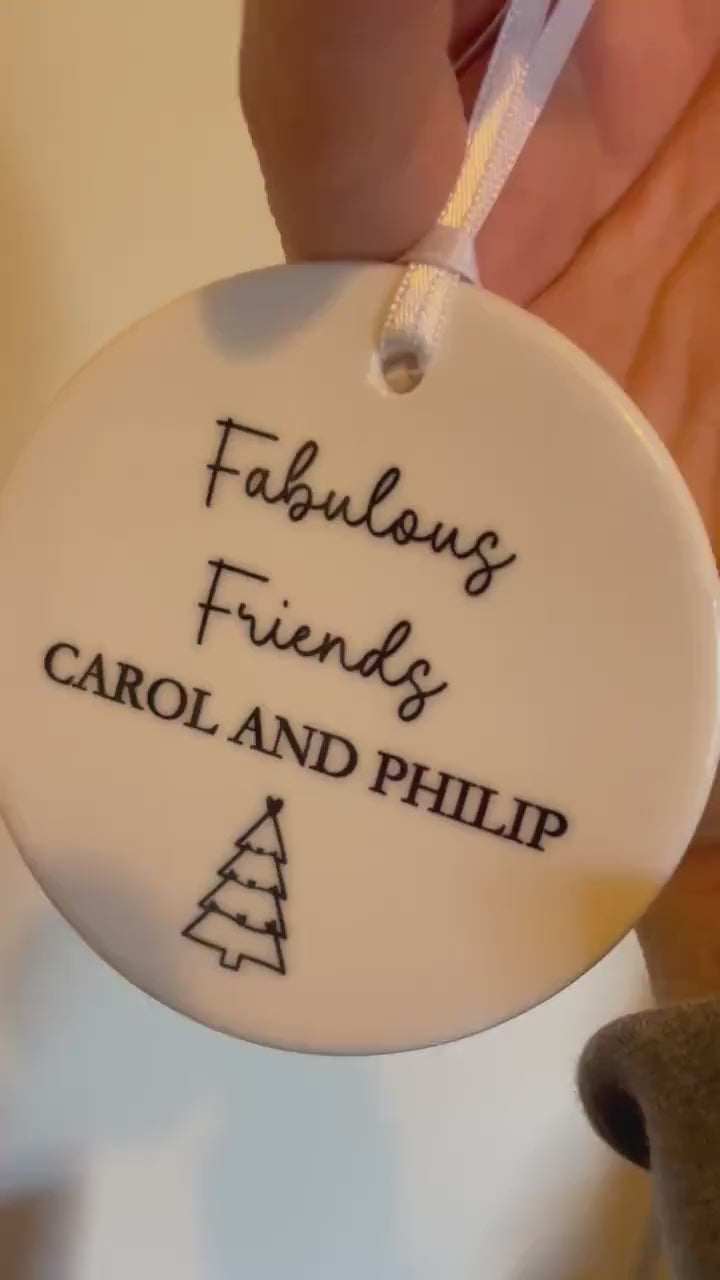 Friends Christmas Bauble, Personalised Christmas Tree Decoration, Christmas Gift For Friends