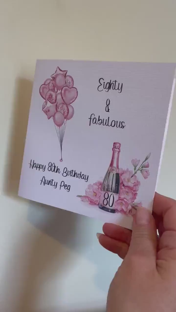80th Birthday Card, Birthday Card For Her, Personalised Card , Special Friend Card, 60 And Fabulous, 40 And Fabulous, 70 And Fab, 50th