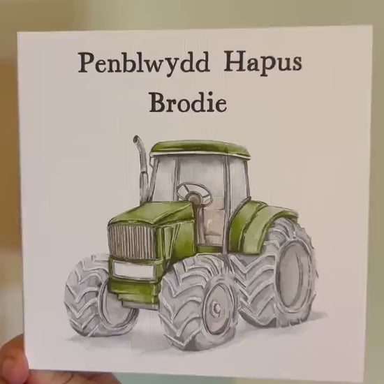 Welsh Birthday Card, Cerdyn Cymraeg, Penblwydd Hapus Wyr, Welsh Cards, Welsh Birthday For Taid, Tractor Birthday Card Any Name Or Title