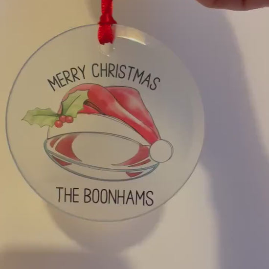Rugby Christmas Tree Decoration, Personalised Rugby Christmas Tree Bauble, Sports Christmas Decoration