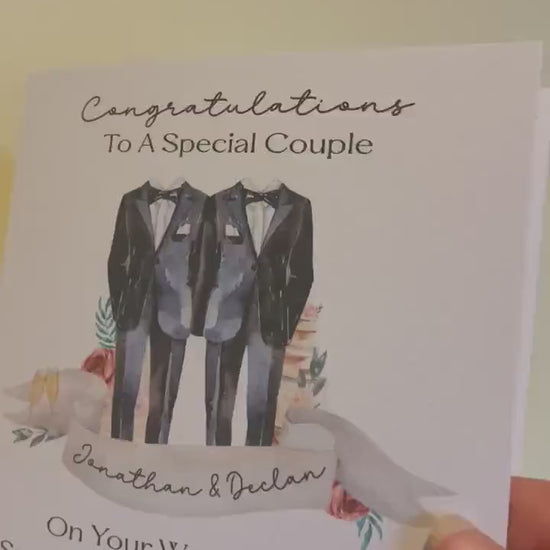 Personalised Gay Wedding Card, Same Sex Wedding Card, Mr &  Mr Wedding Day Card