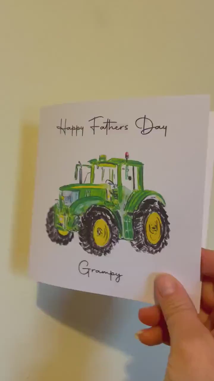 Fathers Day Card, Grampy Fathers Day Card,  Daddy Tractor Card, Bampy Birthday Card, Worlds Best Daddy, Uncle, Personalised  Card