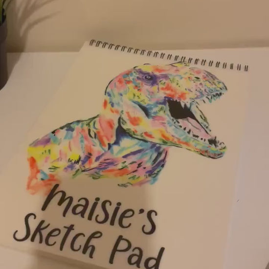 Sketchbook, Dino Sketch Book, Personalised Sketchbook, Personalised Sketch Pad, Sketchbook, Gift For Grandson, Gift For Daughter
