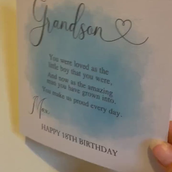 Grandson 18th Birthday Card, Personalised Card For Grandson, 18th Birthday Card For Special Grandson