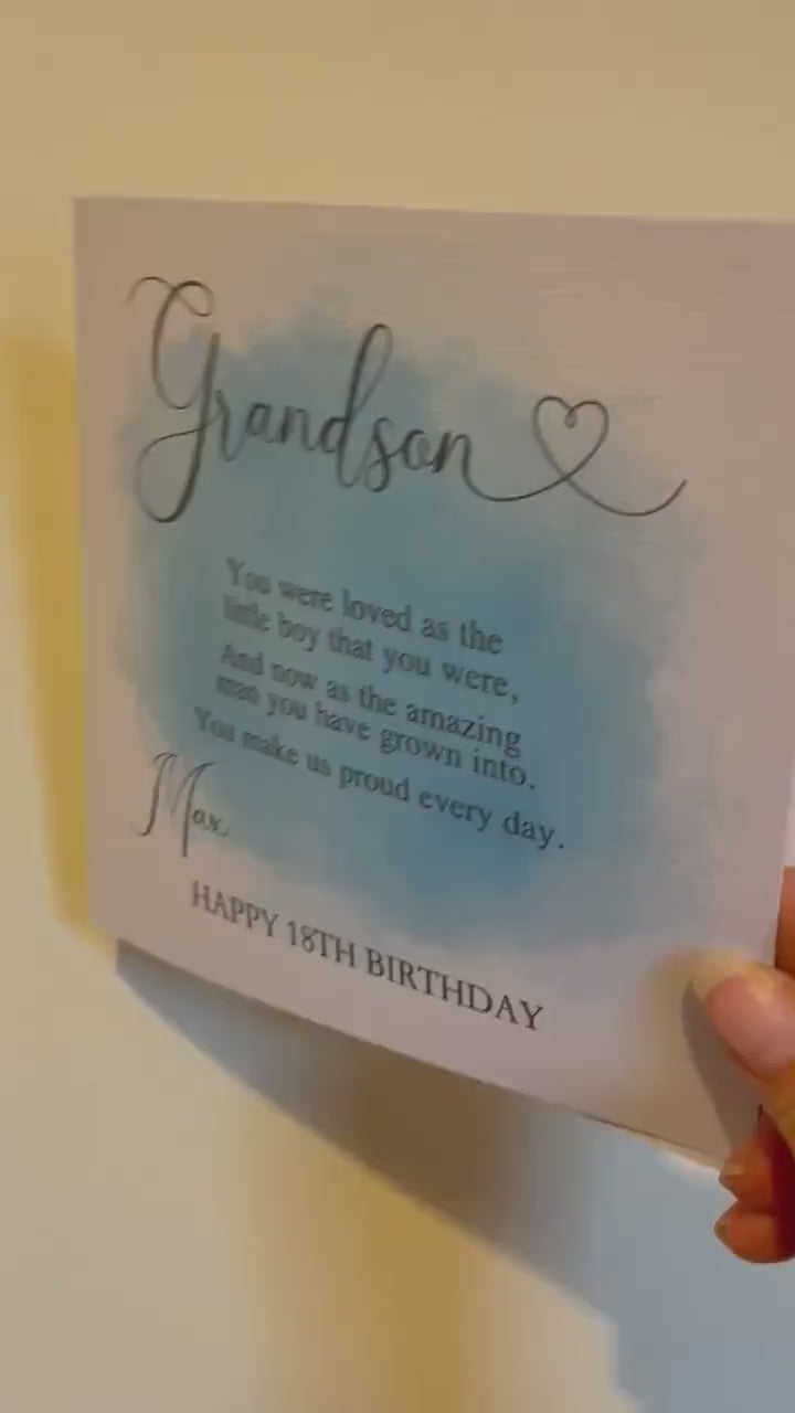 Grandson 18th Birthday Card, Personalised Card For Grandson, 18th Birthday Card For Special Grandson