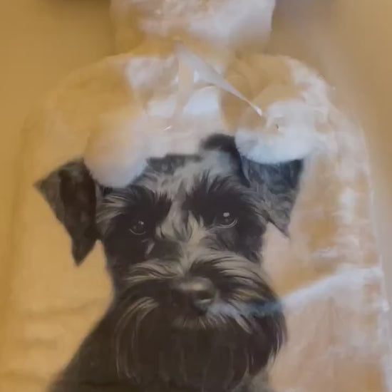 Miniature Schnauzer Gift, Personalised Hot Water Bottle, Dog Xmas Gift, Xmas Gift For Dog Lover