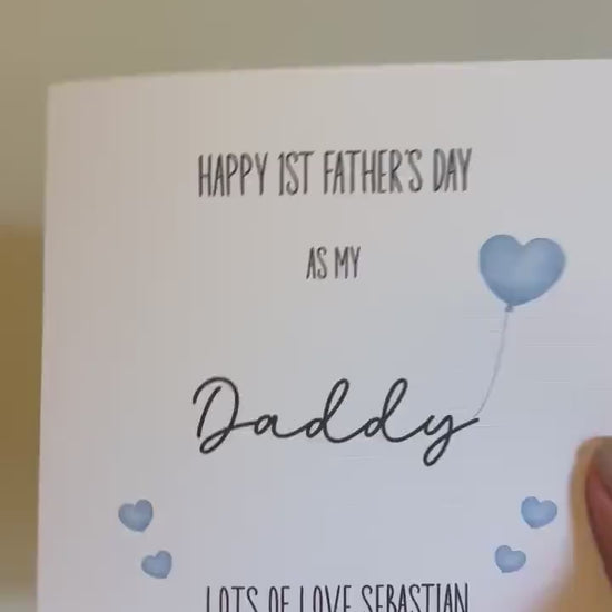1st Father's Day Card ,1st Father's Day As My Daddy, Daddy, Grampy, Grandad, Dad, Grandpa, Baby First Fathers Day Card