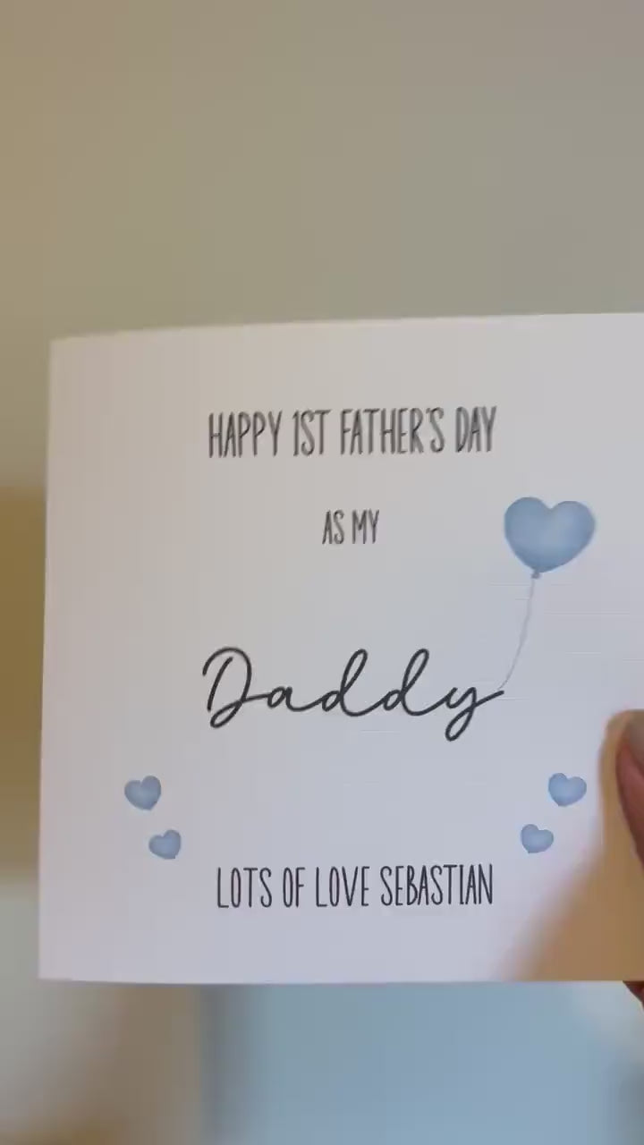 1st Father's Day Card ,1st Father's Day As My Daddy, Daddy, Grampy, Grandad, Dad, Grandpa, Baby First Fathers Day Card