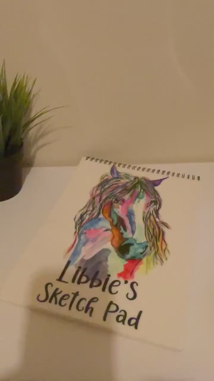 Sketchbook, Horse Sketch Book, Personalised Sketchbook, Personalised Sketch Pad, Sketchbook, Gift For Granddaughter, Gift For Daughter