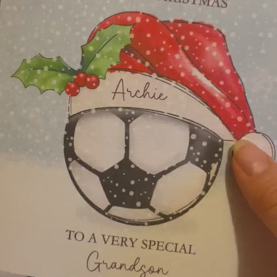 Football Christmas Card, Grandson Christmas Card, Christmas Card For Grandson, Personalised Christmas Card