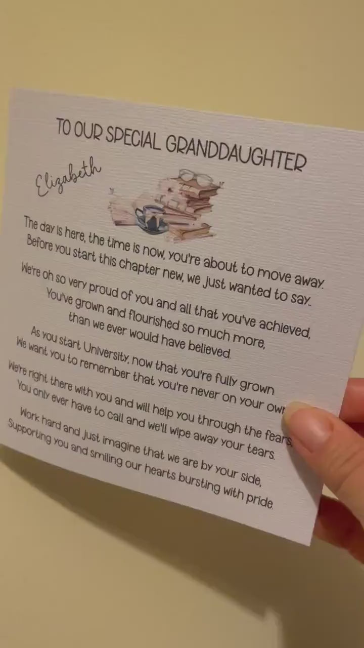 Moving To Uni Card, Personalised Moving To Uni Card, Good Luck Card, Moving To University Card For Granddaughter