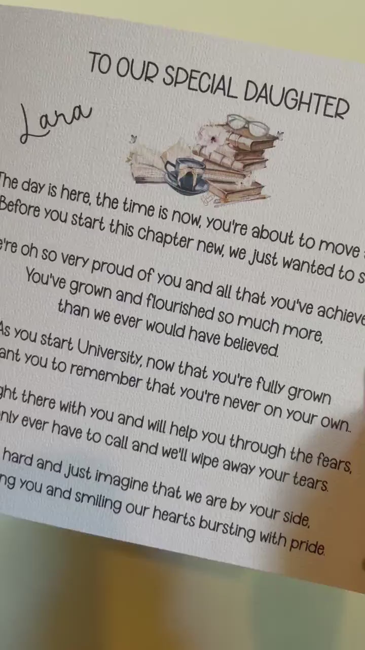 Moving To Uni Card, Personalised Moving To Uni Card, Good Luck Card, Moving To University Card For Daughter