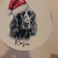 Gordon Setter Santa Bauble, Personalised Pet Dog Christmas Tree Decoration, Gift For Dog Family, Dog Lover, Santa Dog Bauble
