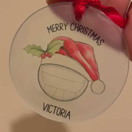 Netball Christmas Tree Decoration, Personalised Netball Christmas Tree Bauble, Sports Christmas Decoration