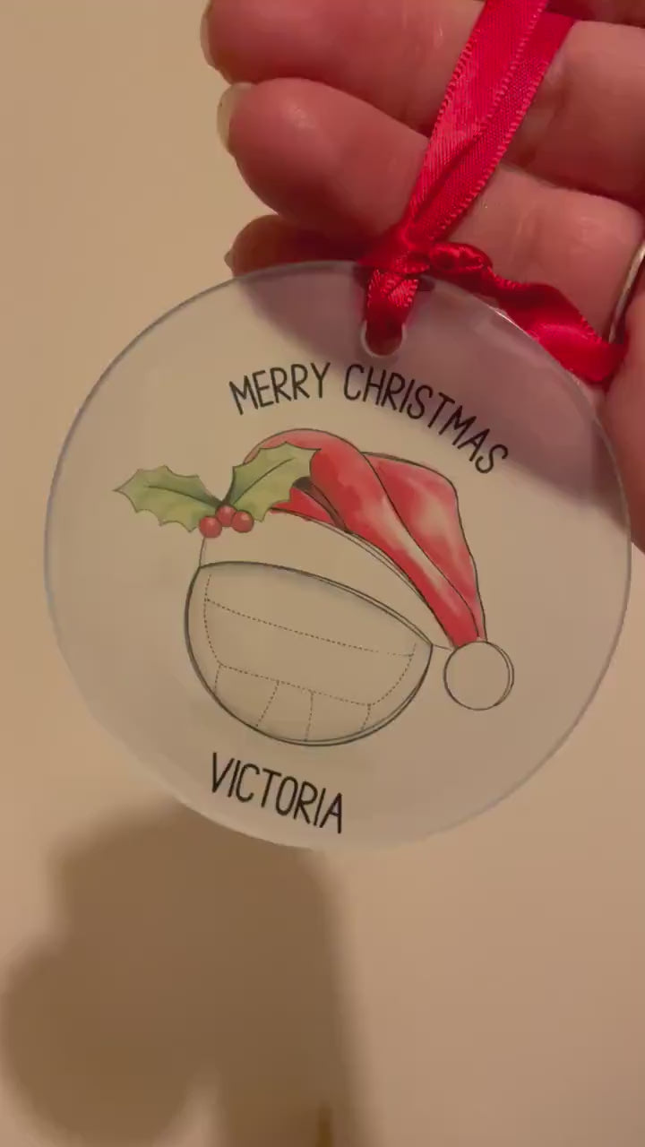 Netball Christmas Tree Decoration, Personalised Netball Christmas Tree Bauble, Sports Christmas Decoration