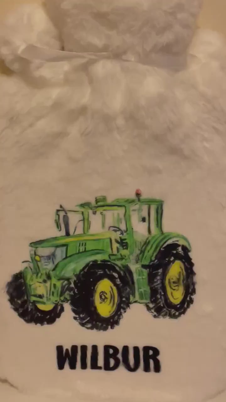 Hot Water Bottle, Tractor Gift, Personalised Hot Water Bottle, Christmas Gift Boys, Xmas Gift For Grandson, Granddaughter Gifts