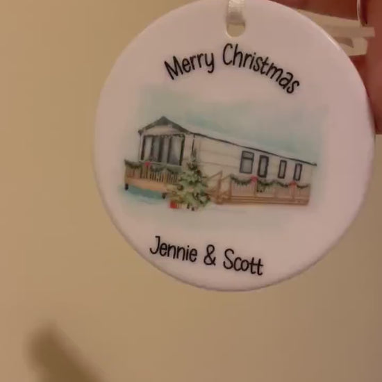 Caravan Bauble, Christmas Caravan Bauble, Personalised Caravan Tree Decoration, Christmas In The Caravan