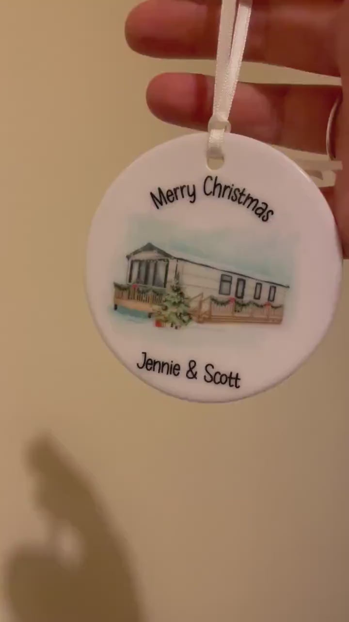 Caravan Bauble, Christmas Caravan Bauble, Personalised Caravan Tree Decoration, Christmas In The Caravan