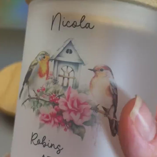 Lost Loved One Gift, Robins Appear When Loved Ones Are Near, Memory Candle Jar Gift, Xmas Memorial Gift, Lost Loved One Grandparent